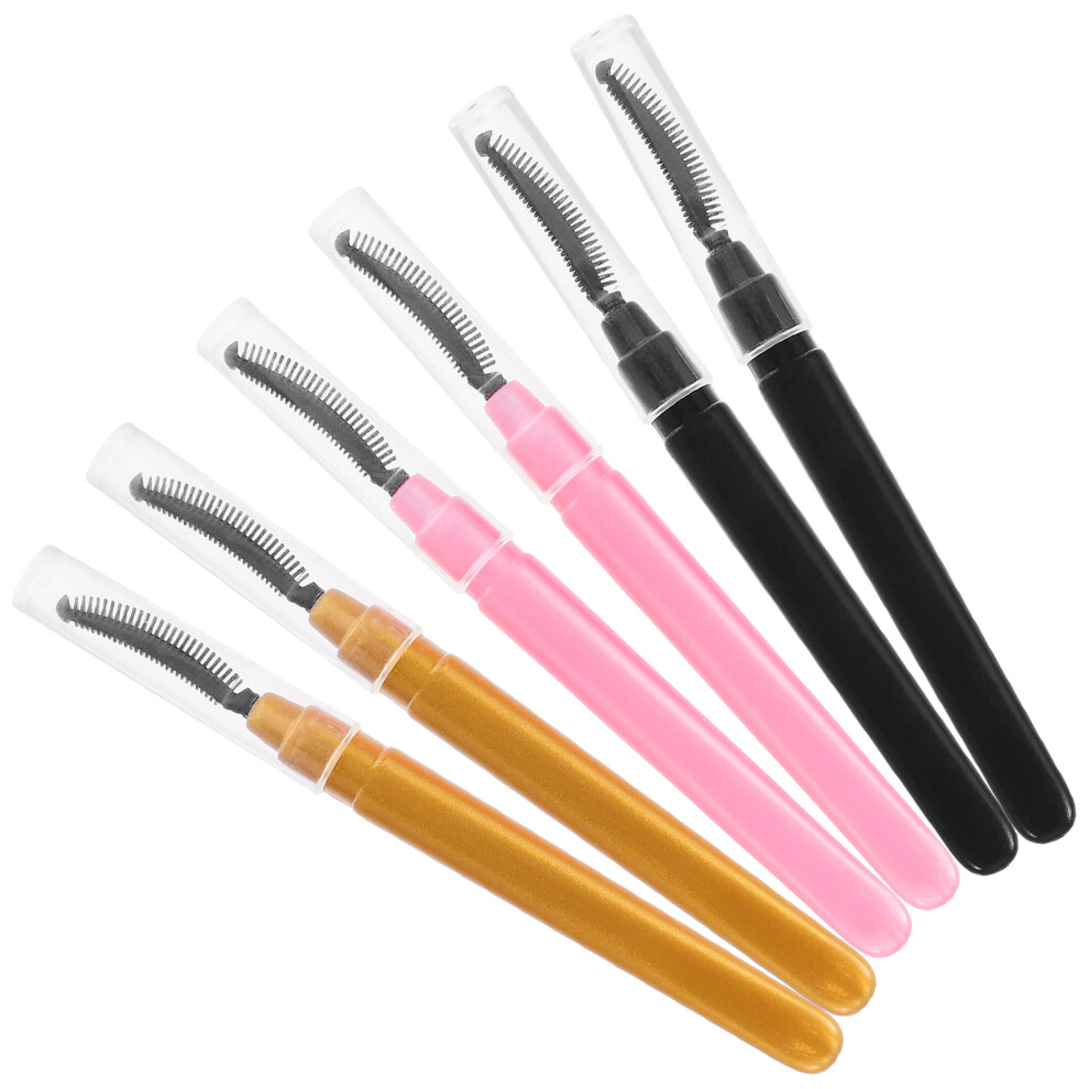 Aboofan 6Pcs Silicone Eyelash Brush Wands Assorted Colors Eye Makeup Tools