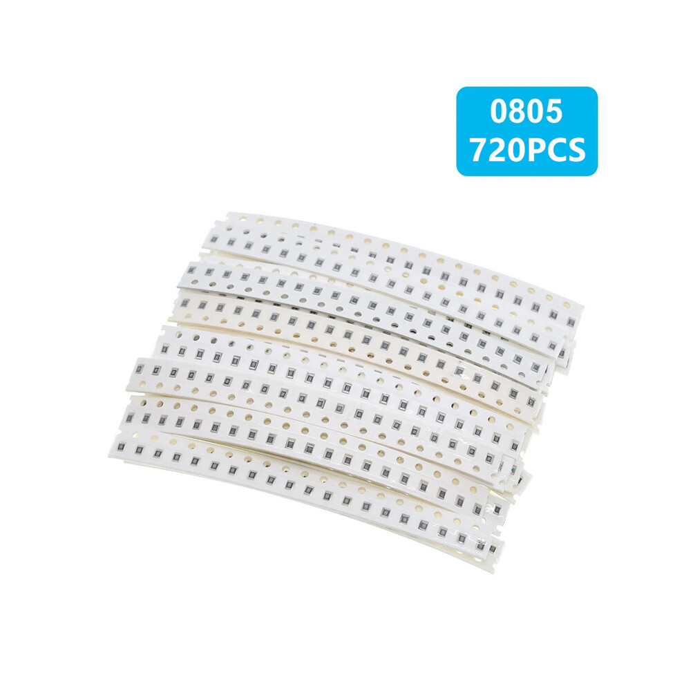 (Capacitor Pack-0805) 720PCS 1206/0805/0603 SMD Capacitor Assorted Kit SMD Capacitor Packe Sample Pack