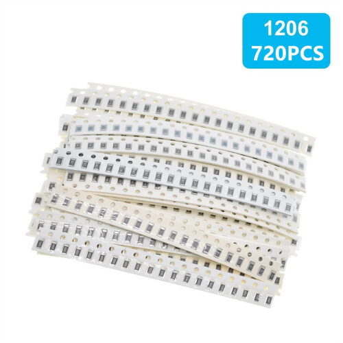(Capacitor Pack-1206) 720PCS 1206/0805/0603 SMD Capacitor Assorted Kit SMD Capacitor Packe Sample Pack