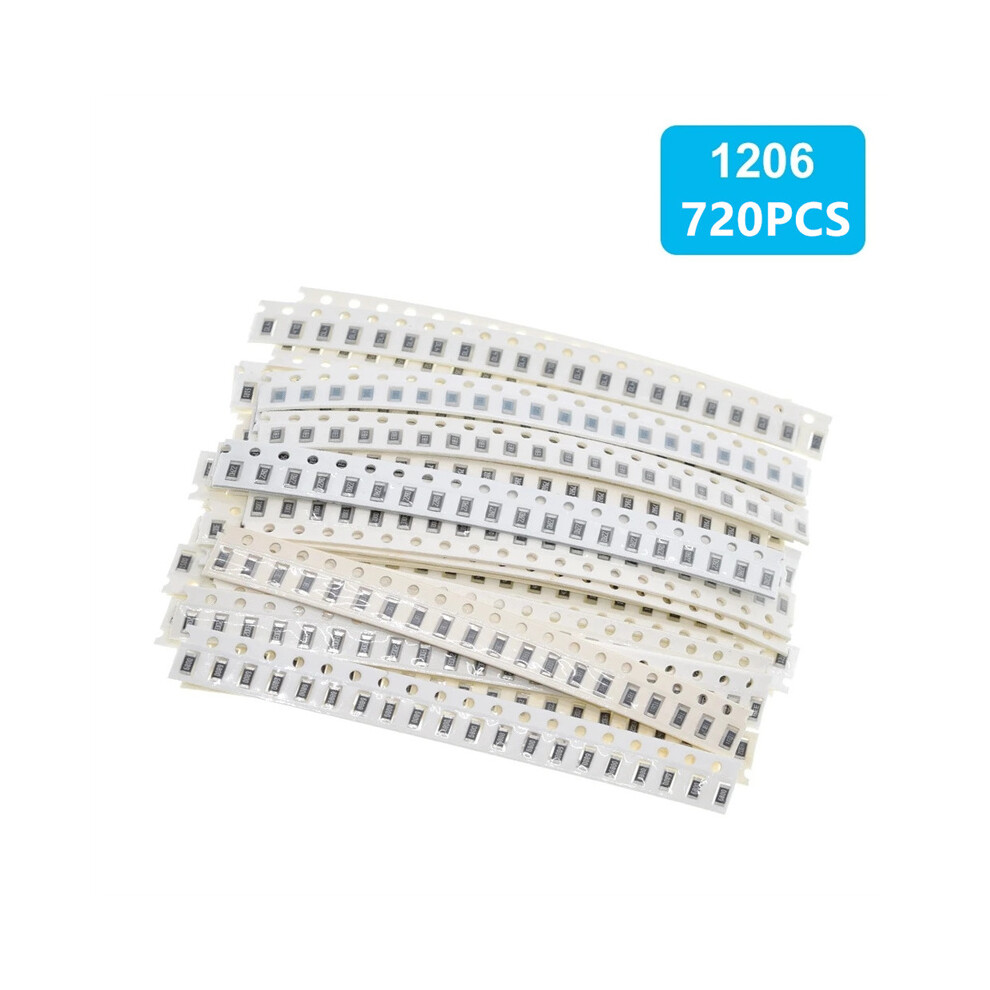 (Capacitor Pack-1206) 720PCS 1206/0805/0603 SMD Capacitor Assorted Kit SMD Capacitor Packe Sample Pack