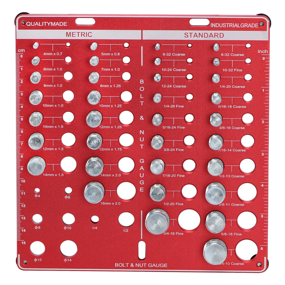 Standard & Metric Nut & Bolt 34 Thread Checker And Identifier Gauge 113121504125