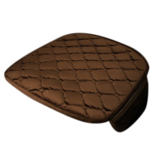 Car Cover Cushion Universal Short Plush Velvet Front Car Chair Pad Vehicular Auto Accessorie Winter Protector (Coffee Color)