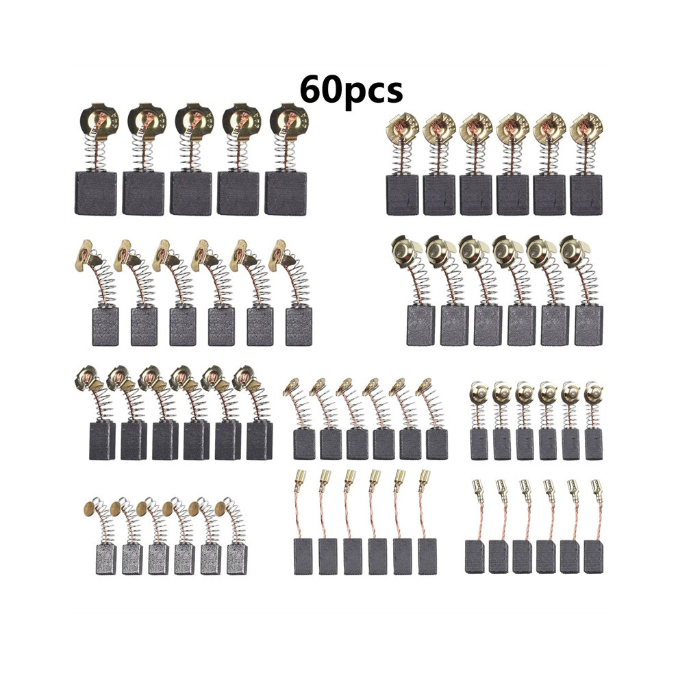 (60Pcs) Graphite Carbon Brushes Power Tool For Hammer Drills Circular Saws Angle Grinders 320997759645
