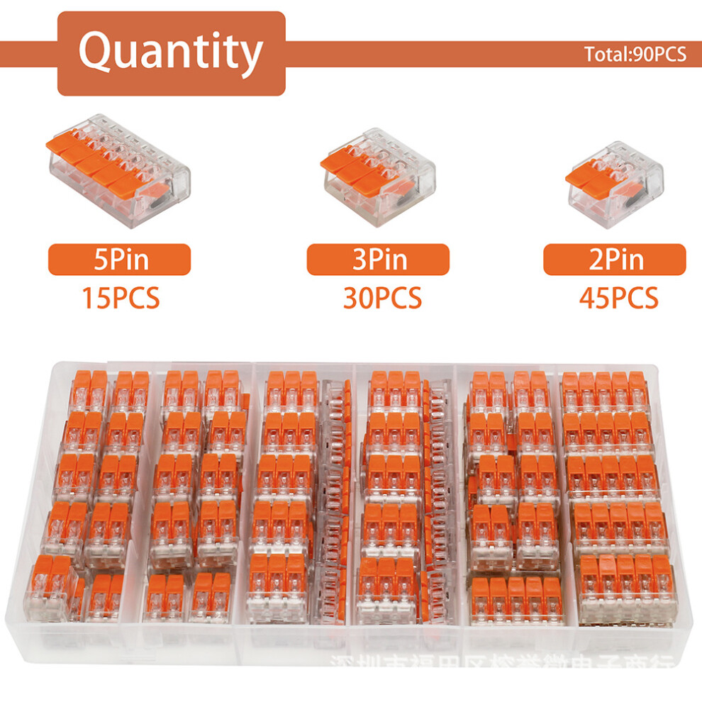 (90Pcs) 75Pc/90Pc Compact Splicing Wire Connector Assortment With Case 450V 32A 320997759928
