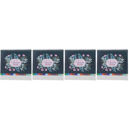 4Pcs Multi Color Paper Small Calendar Desktop Decorative Office Use 2