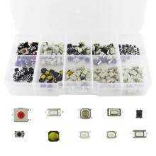 100PCS Micro Momentary Tactile Switch Kit - 10 Types of Push Button Switches
