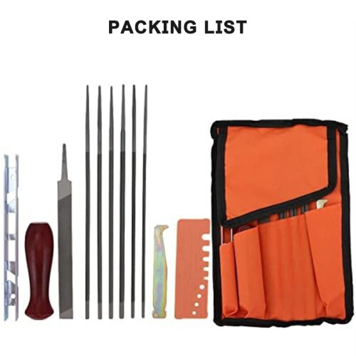 12PC Chainsaw Sharpening Kit - 5/32", 3/16", 7/32", 1/8", 11/64", 13/64" Files 1