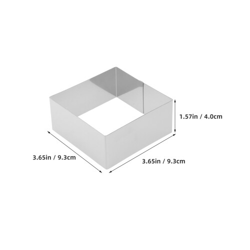 4Stk Kuchenringe Quadratisch Silber Mousse Dessert Backform 1