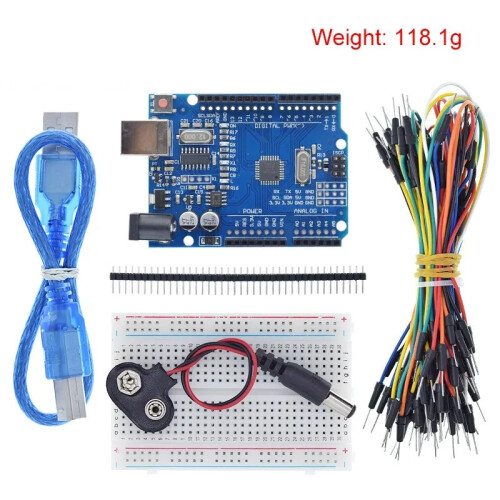 UNO R3 Getting Started Learning DIY Kit 400 Hole Breadboard Jumper R3 With Cables 2