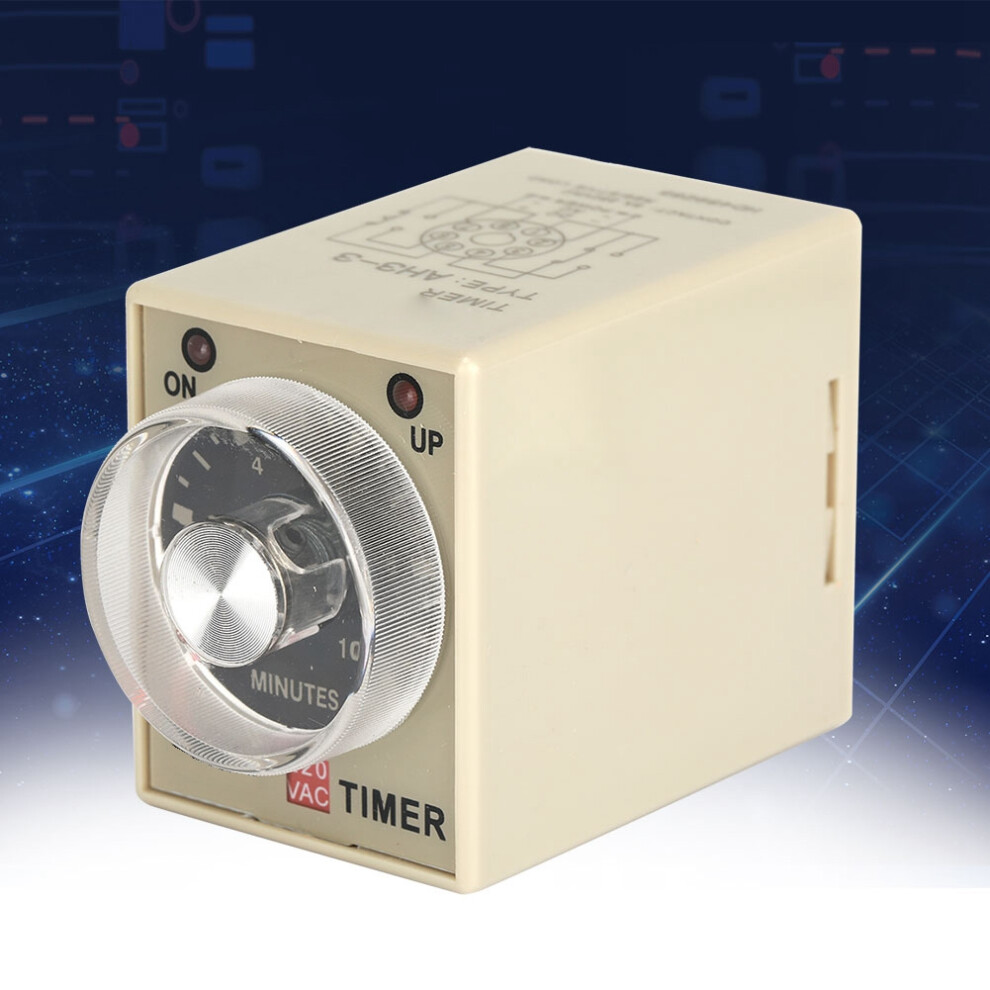 Power On Delay Timer 10 Minutes 220Vac Ah3-3 Industrial Timer Relay 5021393813812