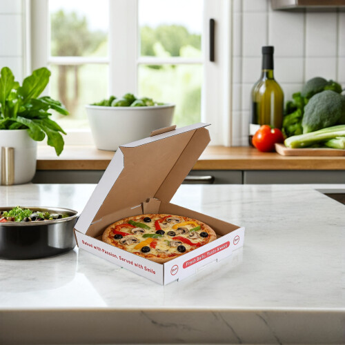 10Pcs Multi-Color Paper Pizza Boxes Heat Retention Takeout Containers 2