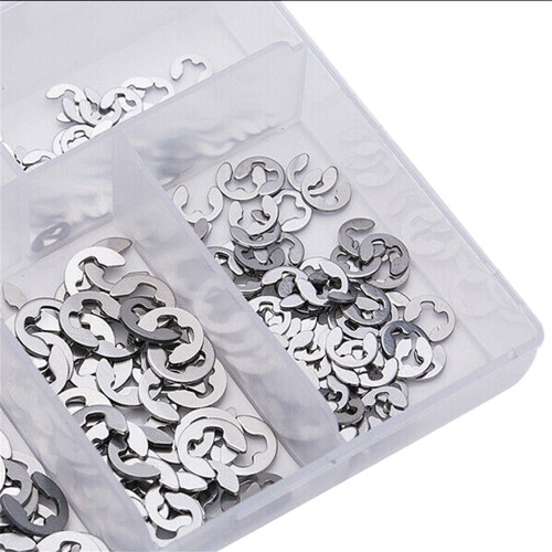 200* Assorted M1.5-M10 Stainless E Clips C Circlip Kit Retaining Snap Ring Set 2