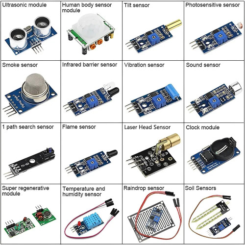 16PCS*Sensor Modules For STM32/UNO R3/51 Microcontrollers Sensor Modules 1