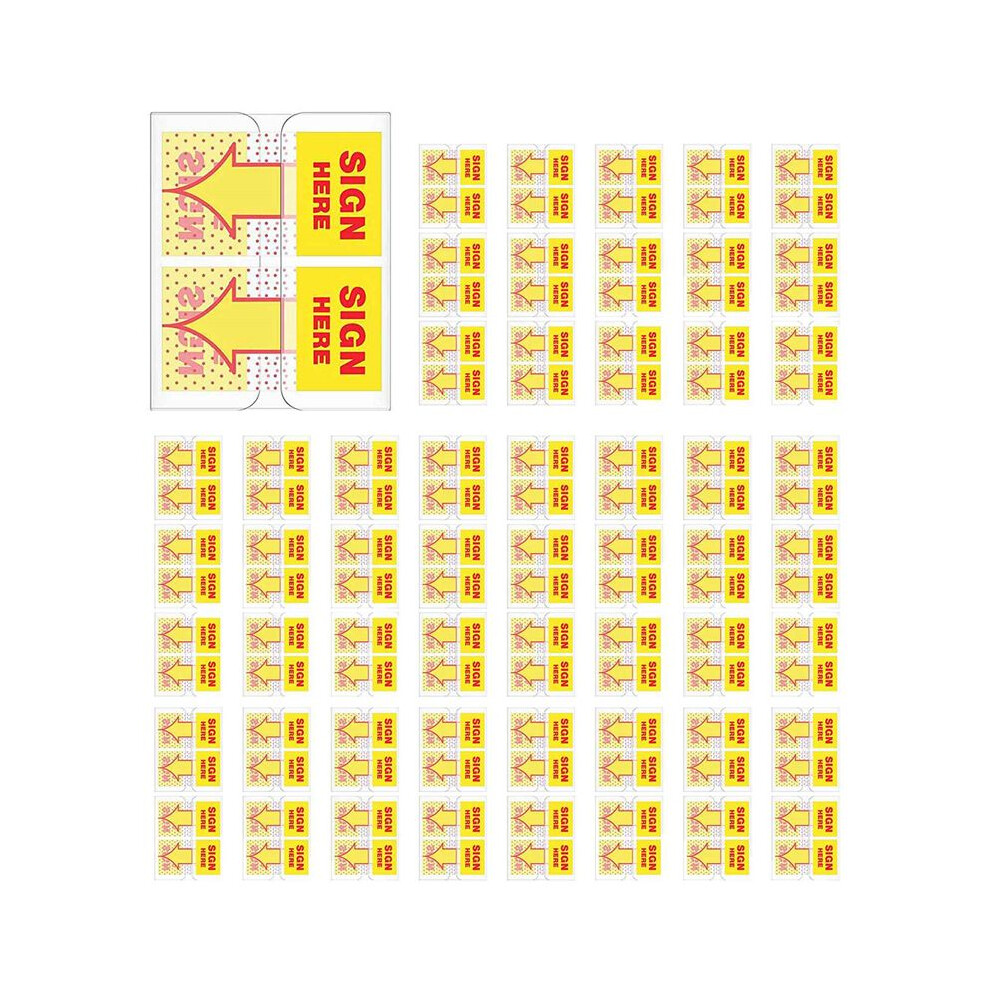 900Pcs Sign Here Tabs Sign Here Sign Here Stickers Sign Here Flags With Dispenser Arrows Flag, 1 Inch (Yellow) 6031739774355
