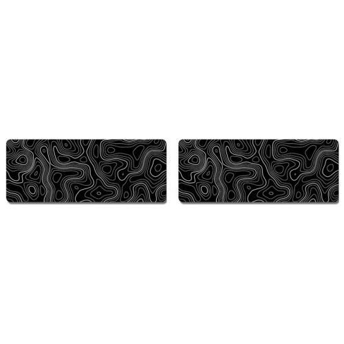 2X Topographic Contour Extended  Mouse Pad Computer Keyboard Mouse Mat Mousepad with 3mm Non-Slip Base