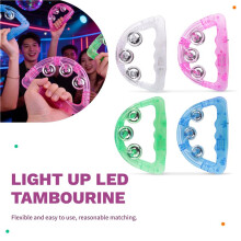 20er-Pack Leuchtende LED-Tamburine, im Dunkeln Leuchtende Handpercussion-Musikinstrumente für Hochzeitstanzflächen