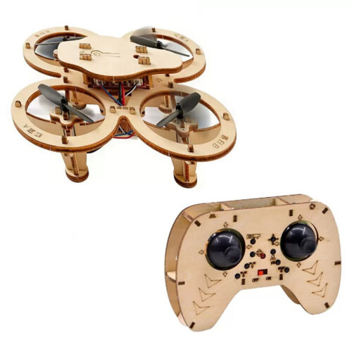 DIY Wooden RC Quadcopter Kit Educational Physics Engineering Model Hand-Built Drone Remote Control