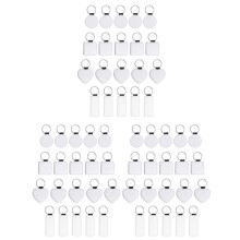 60 Pieces Sublimation Blank Keychains PU Leather Keychain Pendant Heat Transfer Keychain Ornament for DIY Crafts Making