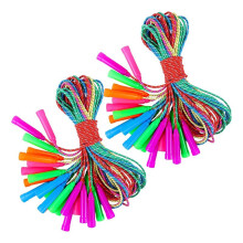 24 Pcs Jump Rope Nylon Stripe Ropes with Handle Adjustable Colorful for Favor Operation Physical Education