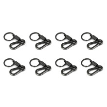 8X Sturdy Carabiner Key Chain Key Ring Polished Key Chain Spring Key Chain Business Waist Key Chain, Black