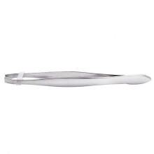 8X Silver Tone Slanted Flat Tip Metal Hair Eyebrow Tweezer Cosmetic Tool for Lady
