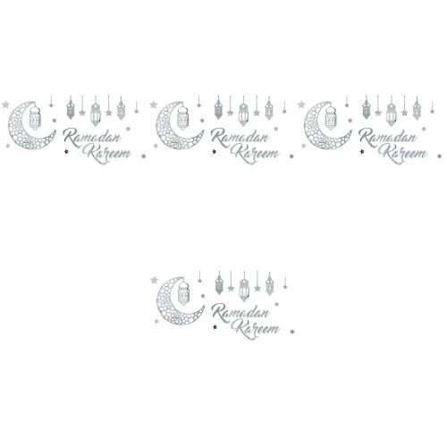 Silver Acrylic Moon Decal Eid Mubarak Mirror Effect Wall Sticker 1