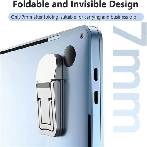 4Pcs Portable Laptop Stand Computer Riser Lift Self-Adhesive Foldable Invisible Notebook Adjustable Height Stand Silver 2