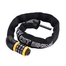 WEST BIKING Bicycle Lock 65CM Multi-Length Bike Chain Lock Motorcycle Ebike Cycing 5-Digit Password Anti-Theft Safety Lock