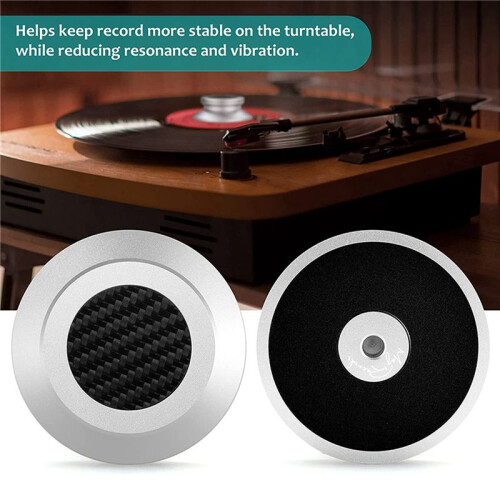 2X Record Weight Stabilizer with Soft Protective Pad for Hifi Vinyl LP Disc Record Player Profile (Silver) 2