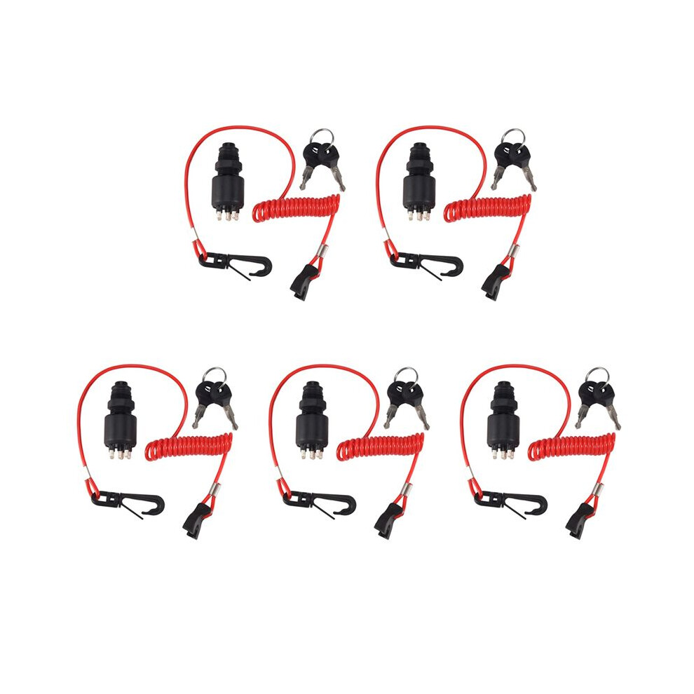 5X Ignition Key Safety Lanyard Lock Assembly For Omc Brp 1996 Johnson Evinrude 5005801 For Evinrude 4713492535320