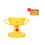 Trophies Shaped Ergonomic Cats Bowls With-1 plastic version 1