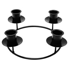 Iron Taper Candle Holders Candelabra Retro Candlestick-Black
