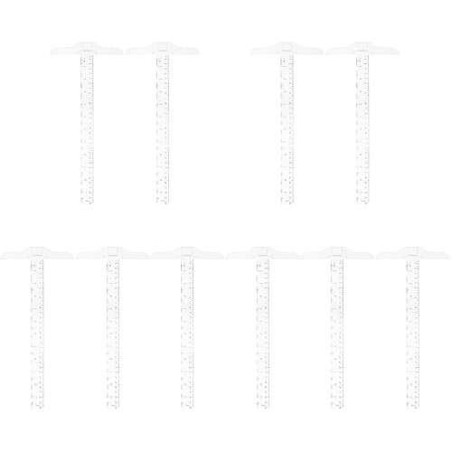 10Pièces Règles T Transparente Double Échelle Outils De Mesure