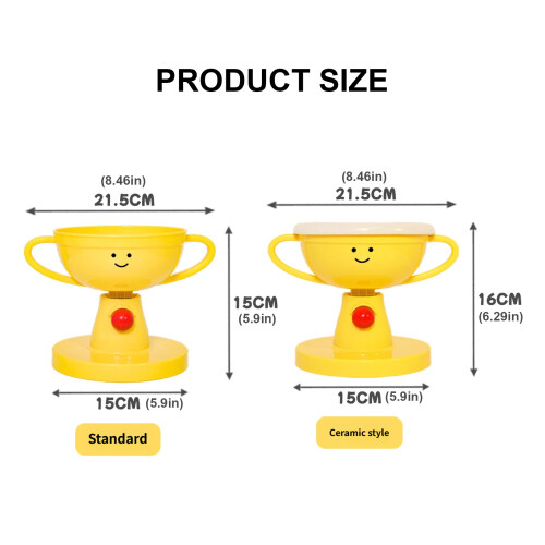 Trophies Shaped Ergonomic Cats Bowls With-1 plastic version 2