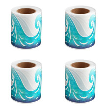 4X Ocean Wave Bulletin Board Border Sticker Classroom Blackboard Bulletin Board Paper Self-Adhesive Border Trim