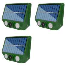 3X Solarbetriebenes Ultraschall-Tierabwehrmittel, 500 MAh, Tierabwehr, USB-Aufladung Zur Abwehr Von Mäusen, Kojoten, Füchsen und Hirschen