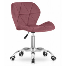 Silla de Oficina Giratoria con Respaldo Ancho Terciopelo Rosa Oscuro