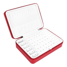 Korean Style Jewelry Box Organizer Display Storage Leather Large Mirror Multi-Function Necklace Earring Ring Box for Jewelry Red