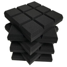 6 Pack 30X30X5Cm Akustik Schaum Platten, AbgeschräGte 9 Block Fliesen, Schall Platten Keile Schalldichte Schall DäMmung Absorbierend