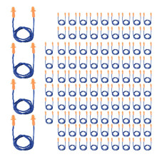100 Pairs Individually Wrapped Non Toxic Soft Silicone Corded Ear Plugs Reusable Hearing Protection Rubber Earplugs
