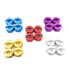 Metal 12mm Wheel Hex Adapter 7mm Thickness M4 Flanged Lock Nut  Wrench for  1/10 Stampede Slash 4X4 RC Car,2