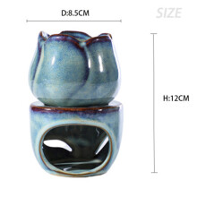 AromathéRapie Four Bougie Lampe DéCoration Chambre Huile Essentielle BrûLeur D'Encens Tulipe en CéRamique Bougie