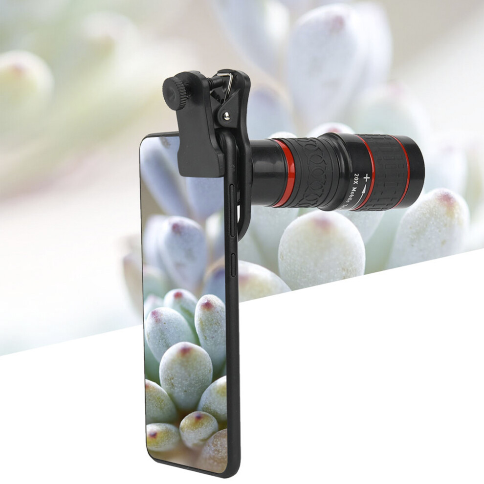 20X Zoom Telephoto Lens For Smartphone & Tablet Pc Clip-On Long Focus Black 8791393815501