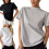 Stretch Pullover Top Lightweight Short Sleeve Shirt-Gray M 3