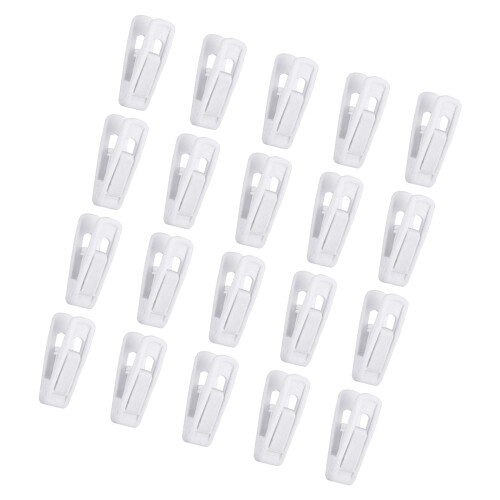 20PCS MultiPurpose Coated Hanger Clip For Sewing Tasks-White