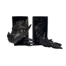 Dragon Bookend,Resin Decorative Bookends for Heavy Books-Black