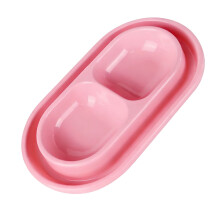 Durable Plastic Double Bowl Set for Cats Ants Proof-Pink L