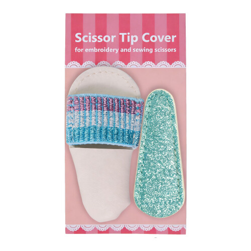 Leather Embroidery Scissors Cover Featuring-blue mint green