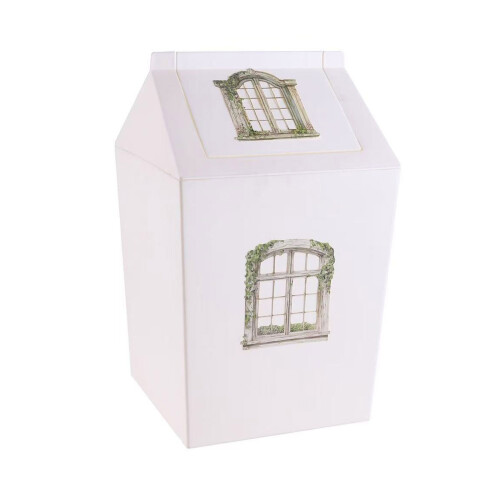 Slim Waste Bin Swing Top Lid Operations Space Saving for-White