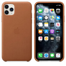Apple iPhone 11 Pro Max Leather Case, Saddle Brown